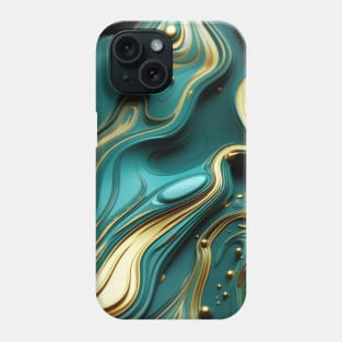 Funky Facade: Trompe-l’oeil Green Turquoise and Gold Phone Case