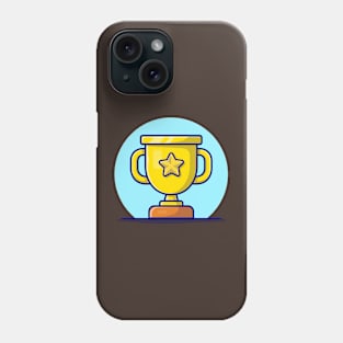 Gold Trophy Cartoon Vector Icon Illustration (2) Phone Case