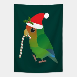 A cute Christmas peach faced lovebird Tapestry