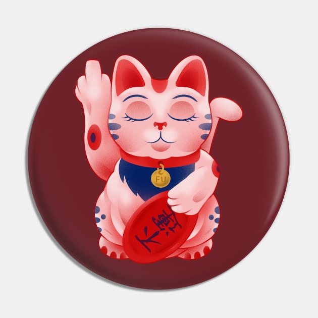 Lucky Cat Pin by bigbadrobot