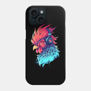 Rooster Headphones Phone Case