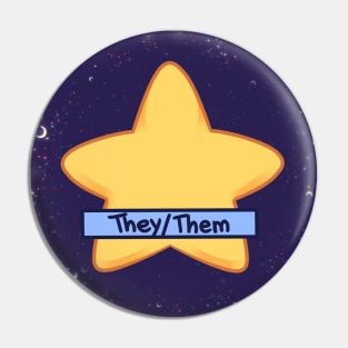 Star Pronoun Badge - They/Them Pin