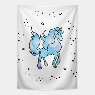 Beautiful Blue Unicorn Tapestry