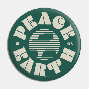PEACE ON EARTH - Cool Font Retro Design - Good Christmas Gift Pin