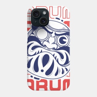 daruma doll illustration and typography Phone Case