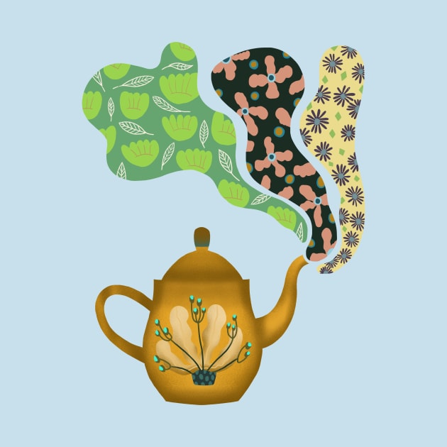 teapot with herbal tea by Pacesyte