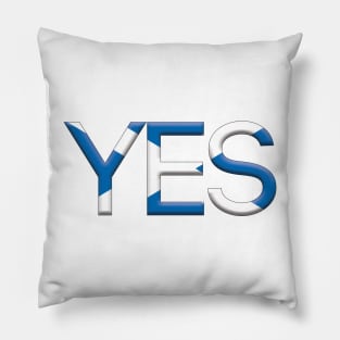 YES, 3D Pro Scottish Independence Saltire Flag Text Slogan Pillow