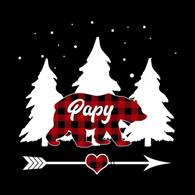 Papy Bear Buffalo Plaid Christmas Matching Family Pajama by Soema