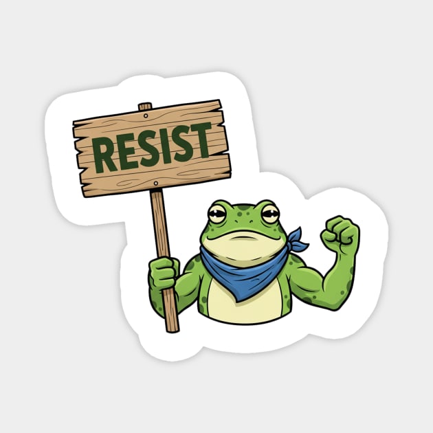 Resist Frog Activist - Portland Protest Frog Magnet by ArtistTee ⭐⭐⭐⭐⭐