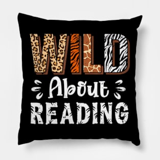 Wild About Reading Books Reader Lover Bookworm Librarian Pillow