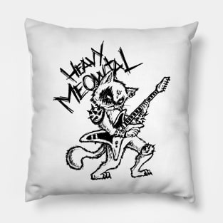 Heavy Metal Cats Gift Clothing Guitar Playing Gothic Cat Pillow