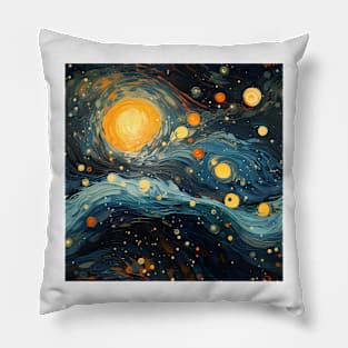 Van Gogh Starry Night Outer Space Pattern 18 Pillow