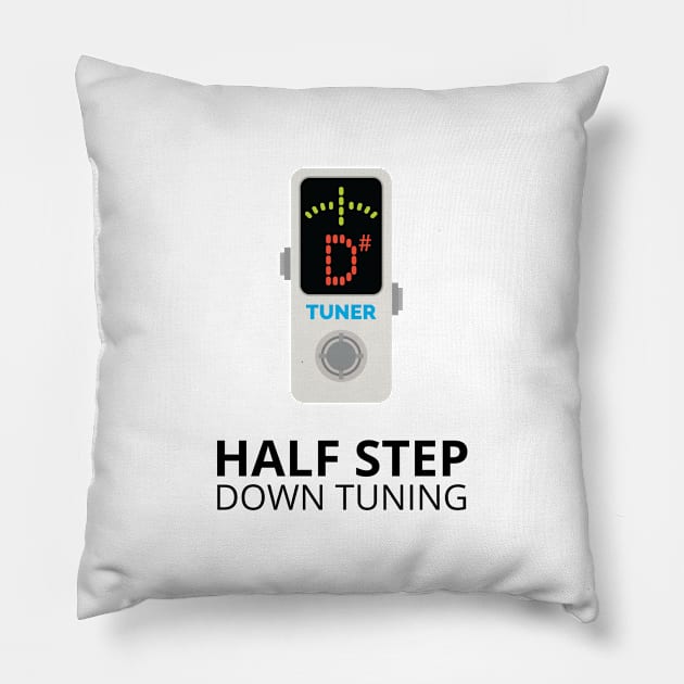 Half Step Down Tuning Pedal Tuner Light Theme Pillow by nightsworthy