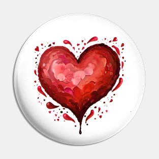 heart watercolor Pin