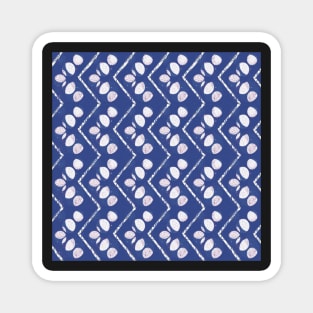 Zig Zag Abstract Petal Stripes | Royal Blue n’ White Magnet