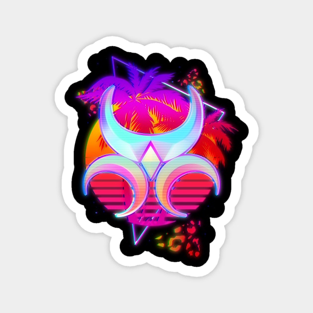 Synthwave Khajiit Emblem Magnet by Ilona's Store