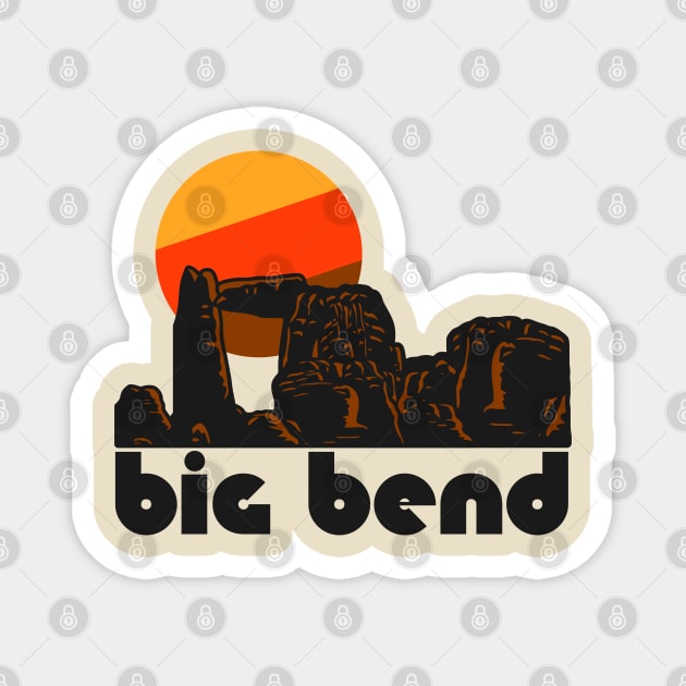 Retro Big Bend ))(( Tourist Souvenir National Park Design Magnet by darklordpug