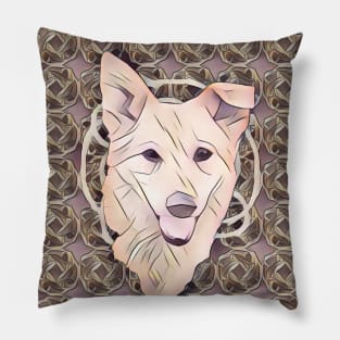 White Dog Pillow