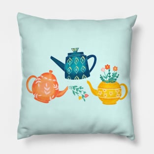 Whimsical Teapots Pillow