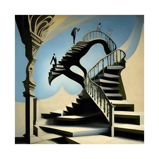 [AI Art] Stairways, inspired by the works of a surrealist master by Sissely