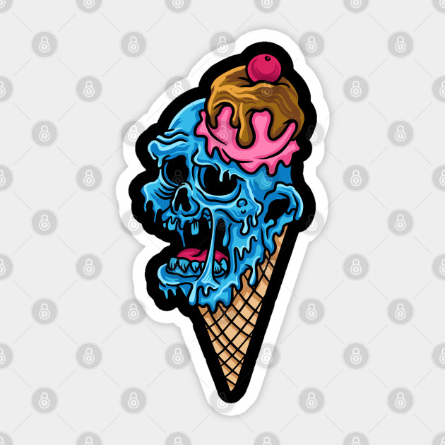 Zombie Ice Cream Graphic Tee Trippy Foodie Gift Edm Music Festival Clothing Gift For Men Or Women Happy Halloween Day Sticker Teepublic