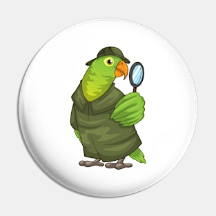 Parrot Detective Magnifying glass Pin