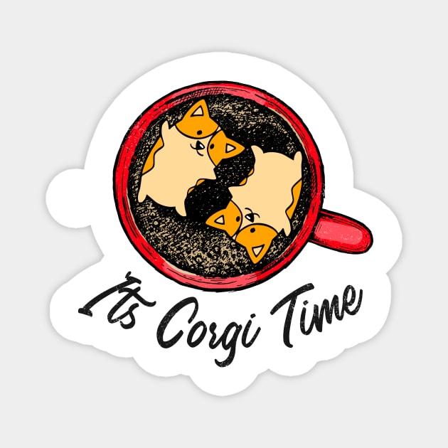 Coffee corgis Magnet by BlabLabel