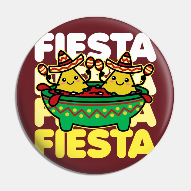 Let's Fiesta Kawaii Chips & Salsa Pin by DetourShirts