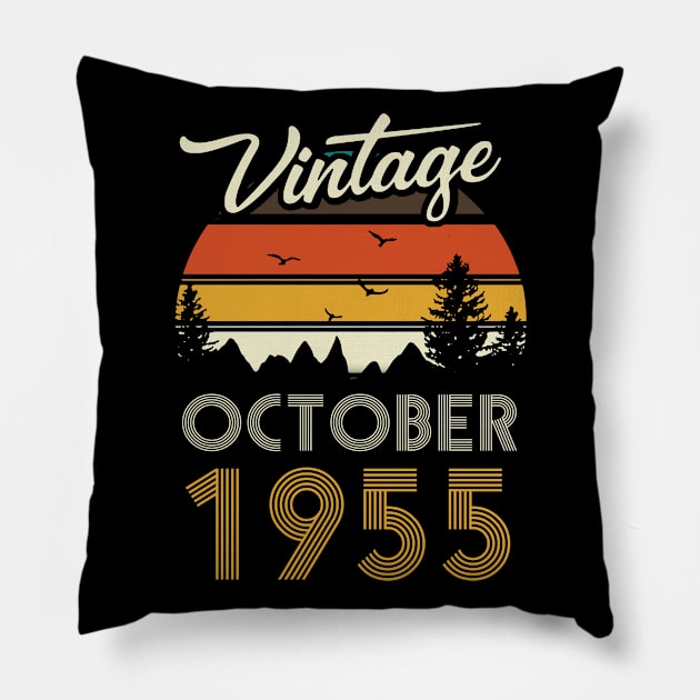 1955 - Vintage October Birthday Gift Shirt Pillow by ReneeCummings