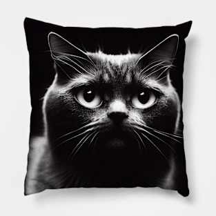 Midnight Cat - A Feline in the Dark Pillow