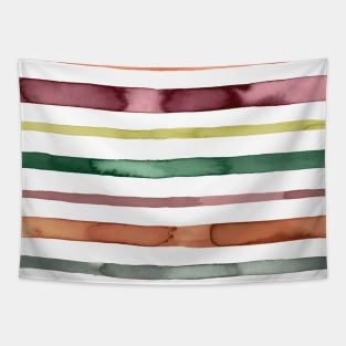 Nautical Sea Stripes Orange green Tapestry