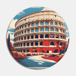 Roman Colosseum Rome Italy Vintage Tourism Travel Poster Pin