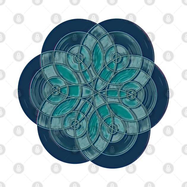 Flower Of Life Blue Green by Dual Rogue