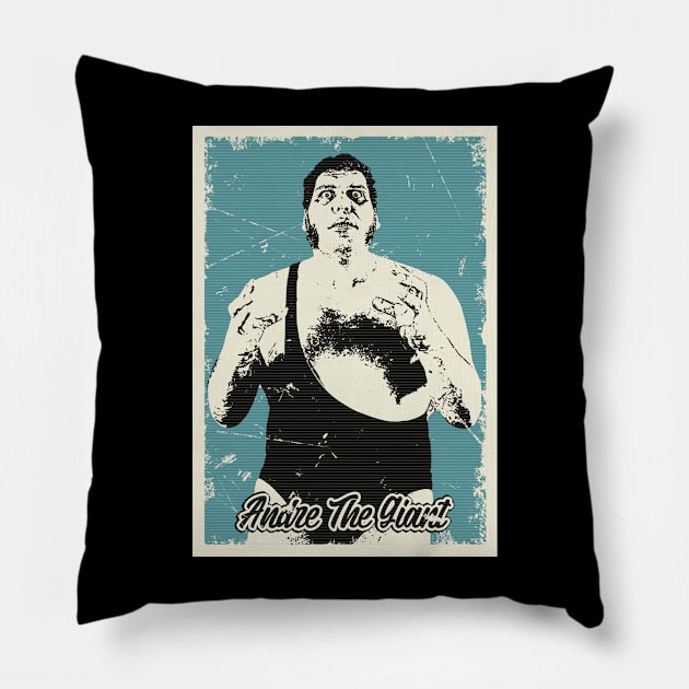 Vintage Andre The Giant Pillow by Pinjem Seratus