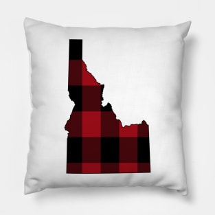 Idaho in Red Plaid Pillow