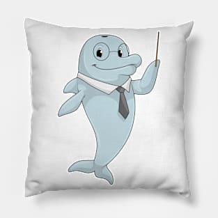 Dolphin as Teacher with Pointer Pillow