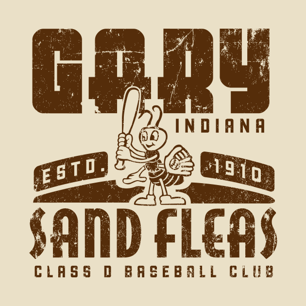 Gary Indiana Sand Fleas Baseball by MindsparkCreative