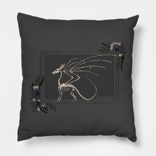 Dragon Skeleton Dark Pillow