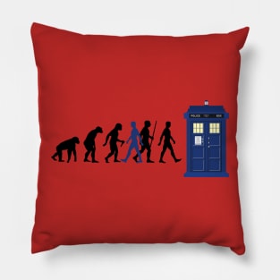 EVOLUTION Of Humans - Blue Police Public Call Box 4 Pillow