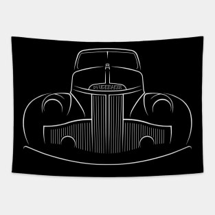 front/profile - Studebaker Pickup - stencil, white Tapestry