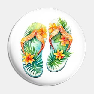 Watercolor Flip Flops #3 Pin