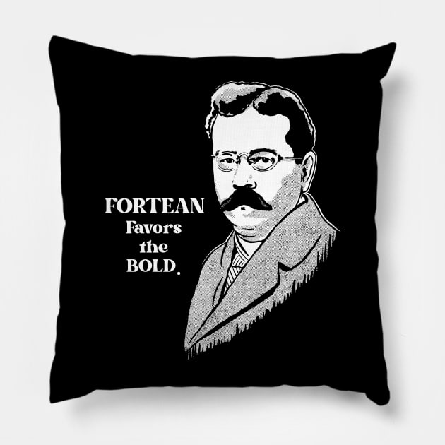 Fortean favors the bold Pillow by JonathanDodd_Draws