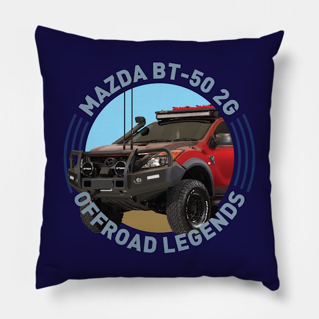 4x4 Offroad Legends: Mazda BT-50 2nd Generation Pillow by OFFROAD-DESIGNS