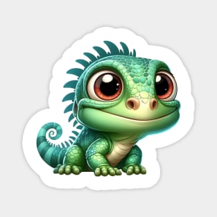 Baby Iguana Illustration Magnet