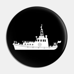 Fishing Trawler Silhouette Pin