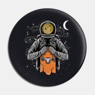 Astronaut Skate Dogecoin DOGE Coin To The Moon Crypto Token Cryptocurrency Wallet Birthday Gift For Men Women Kids Pin