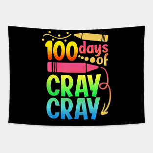 100 Days Of Cray Cray 100Th Days Of School Teacher Boys Girl Tapestry
