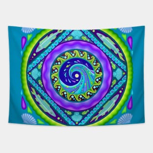 Fish Wave Mandala Tapestry