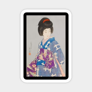 Graceful Geisha in Kimono - Japanese Vintage Art Magnet