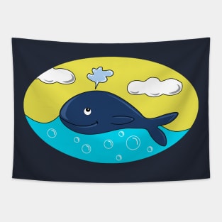 Happy whale Tapestry